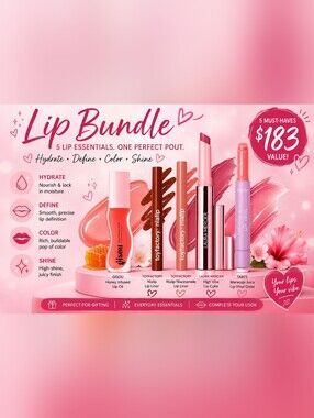 💋 Ultimate Lip Bundle | Laura Mercier • Tarte • Gisou • Toyfactory | Value $183